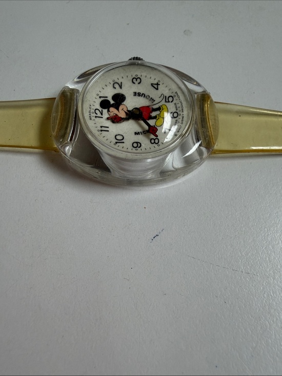 Walt Disney Productions Bradley Swiss made Mickey Mouse Yellow Black Red Watch main image 6